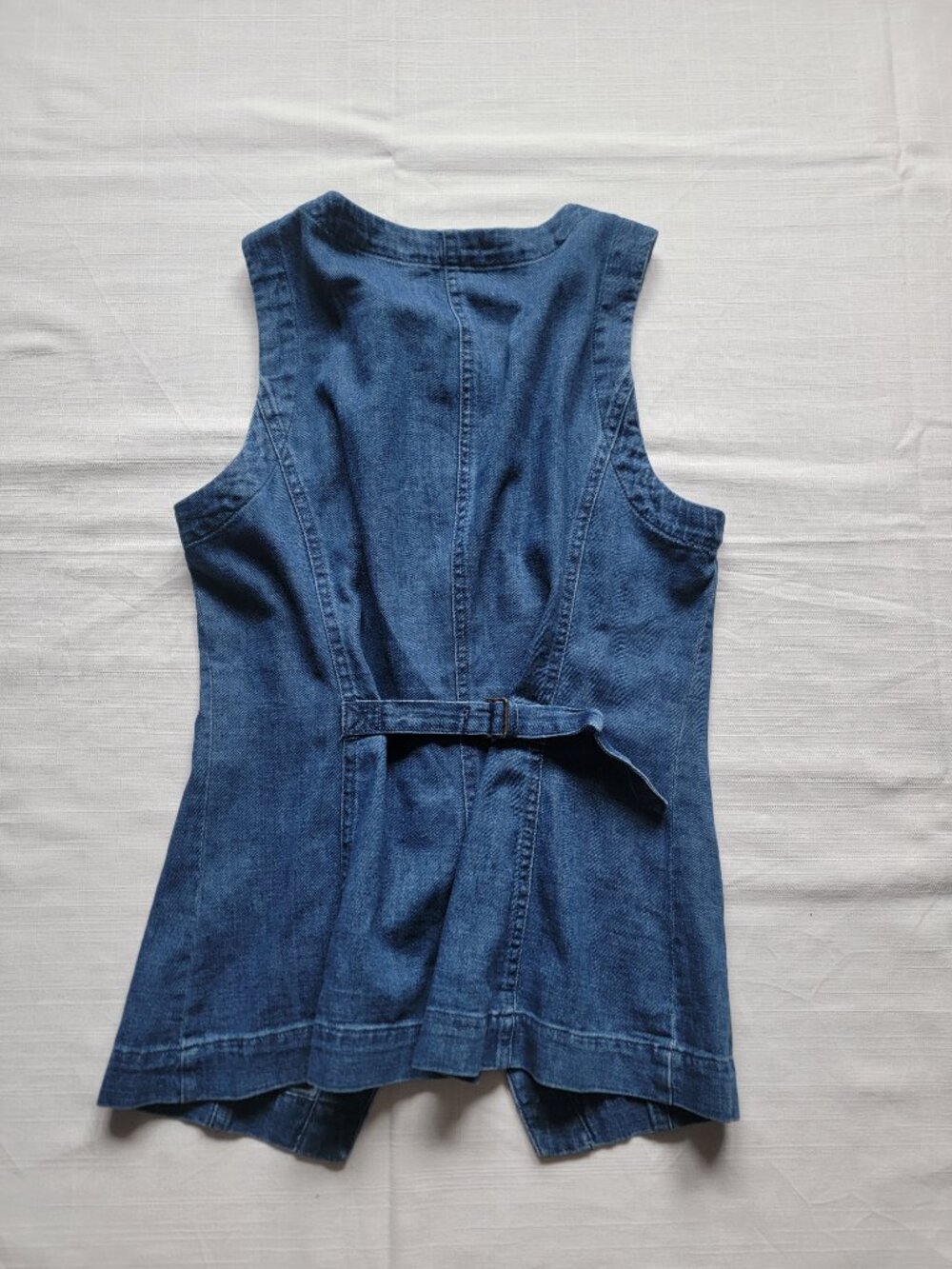 Marine Layer Timeless Denim Button-Up Vest Size Small - Picture 6 of 8